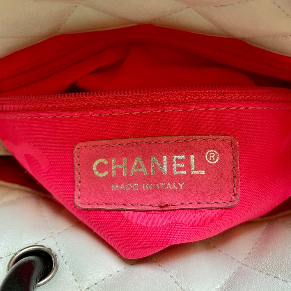 Chanel White Black Quilted Cambon Mini Tote Bag - Picture 12 of 13